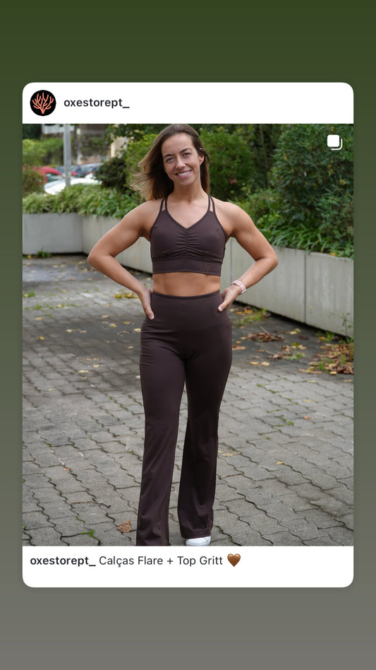 Conjunto Flare Gritt Castanho