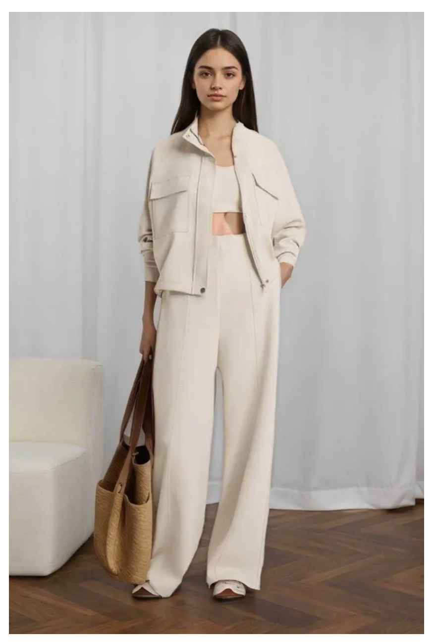 Conjunto Casual Chic Bege