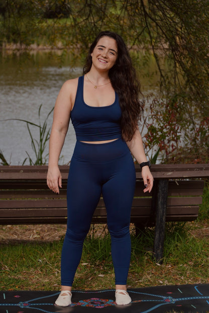 Conjunto Outono básico Azul escuro