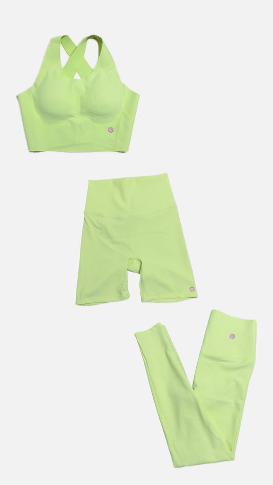 Conjunto 3 peças canelado Verde