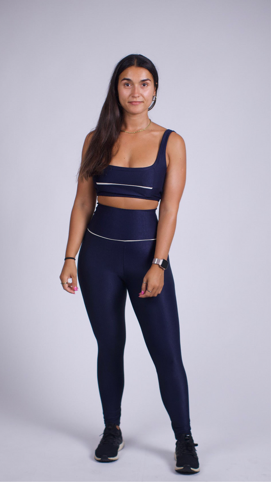 Conjunto Caneladinho azul escuro