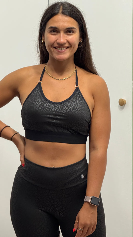 Top Animal Print Black