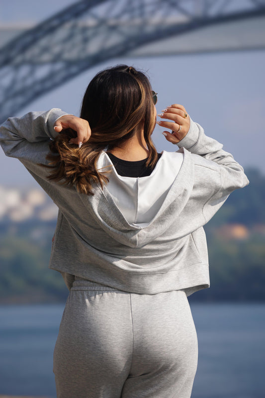 Conjunto Bomber Slim Cinza