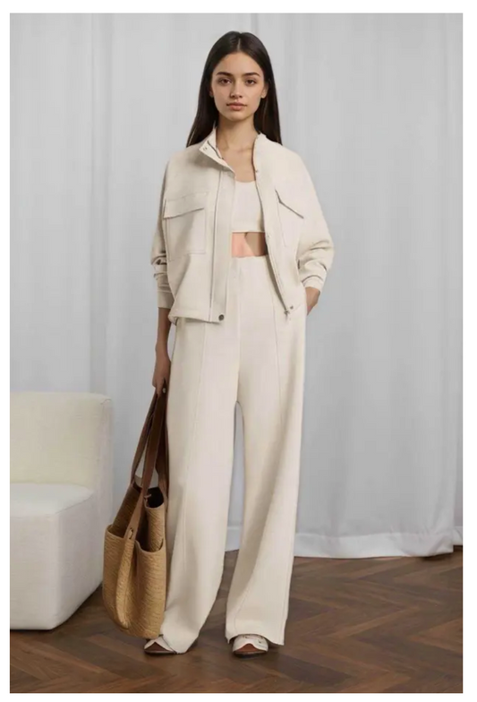 Conjunto Casual Chic Bege