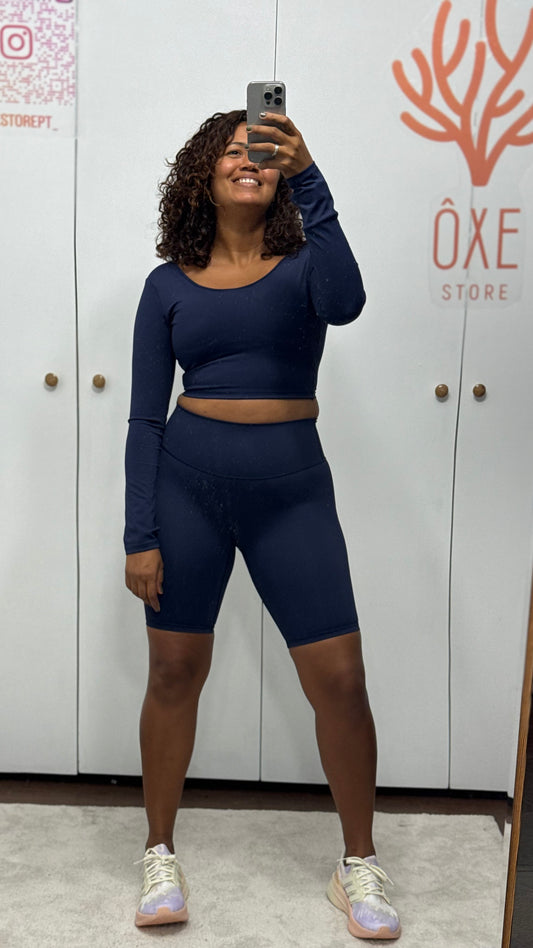 Conjunto Leve Bike Shorts Azul