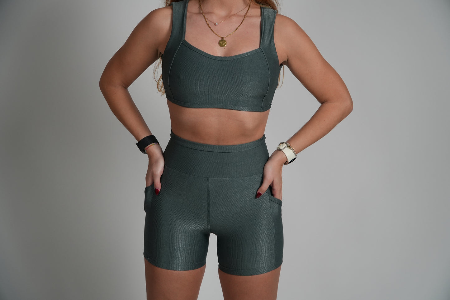 Conjunto Caneladinho com bolso