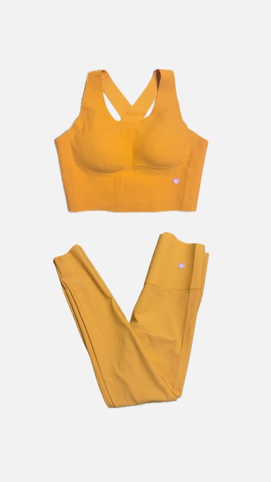 Conjunto Canelado Leggins Laranja